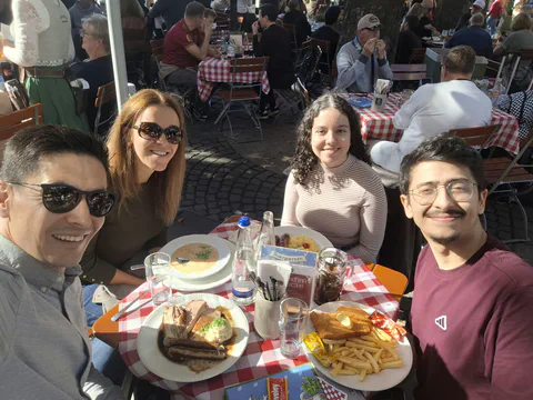 Lunch outdoors in Munich.